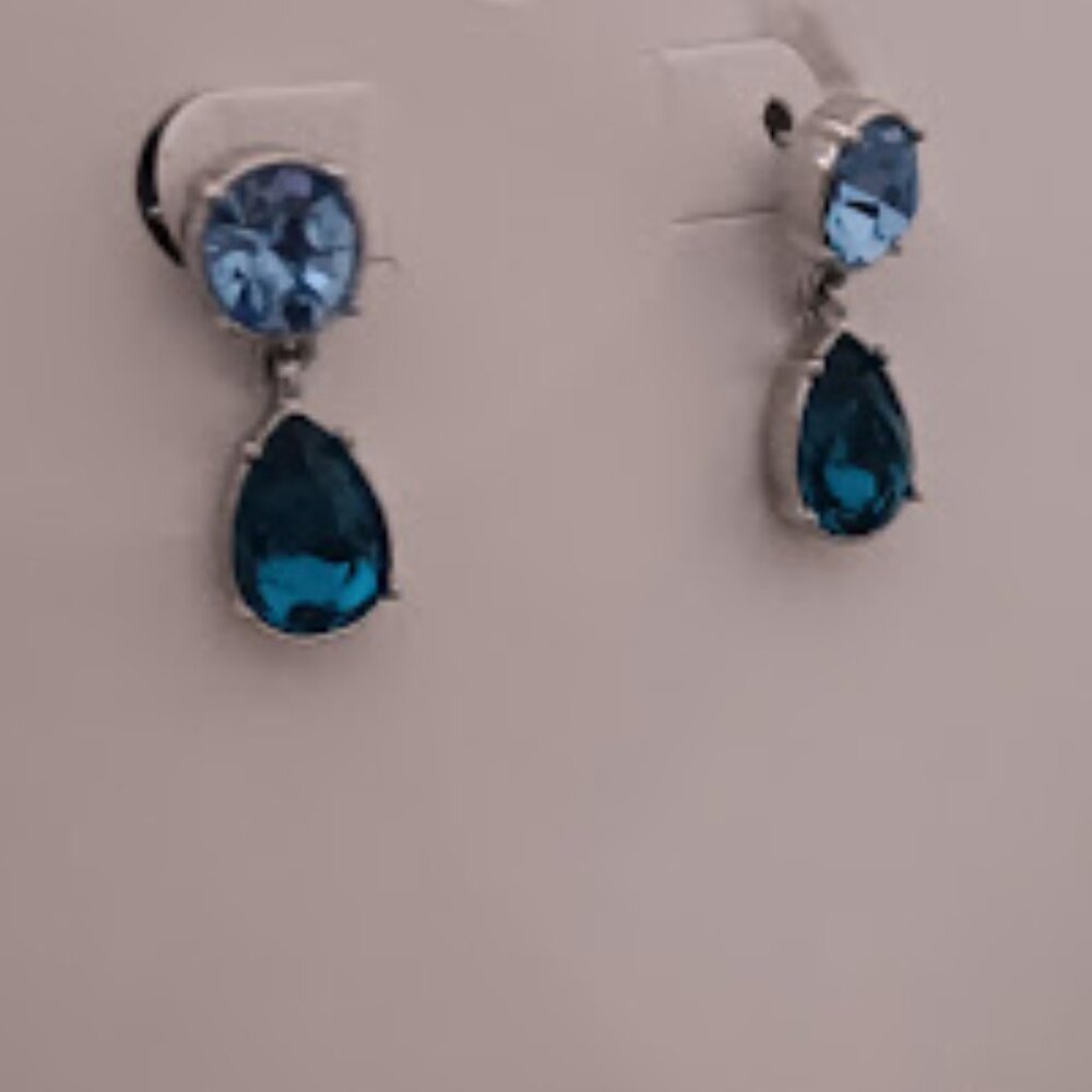 BANANA REPUBLIC Mod/Contemporary Silver Blue & Light Blue Drop Earrings**NEW! - Picture 3 of 6